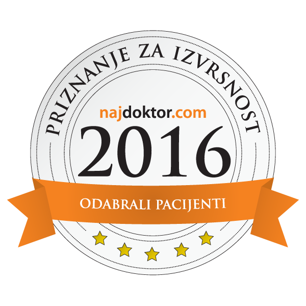 Priznanje za izvrsnost - Najdoktor.com 2015.